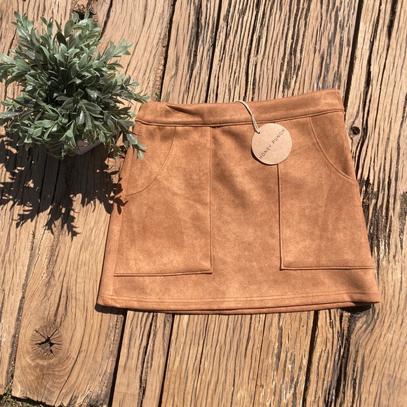 Honey Punch Tan Suede Skirt - Picture 1 of 3